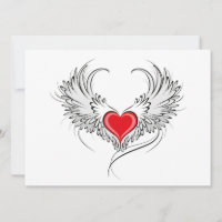 Red Angel Coeur avec ailes