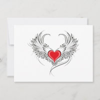Red Angel Coeur avec ailes
