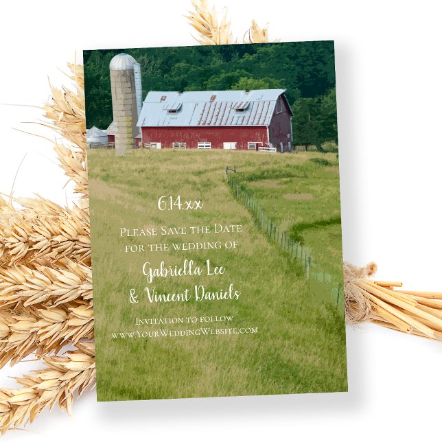 Save The Date Red Barn et Silo Farm Wedding Enregistrer la date (Créateur téléchargé)