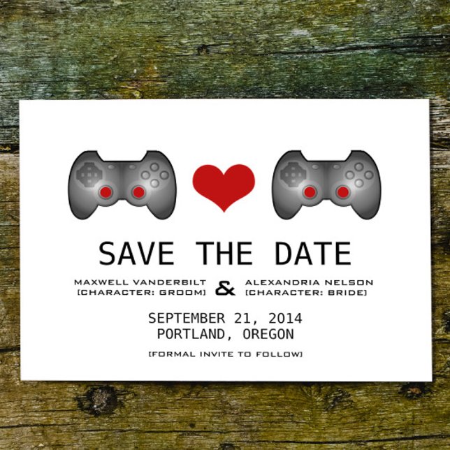 Save The Date Red Cute Gamer Enregistrer l'Invitation de date (Red Cute Gamer Save the Date Invitation)
