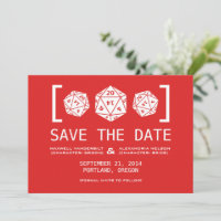 Red D20 Dice Gamer Enregistrer l'Invitation de dat