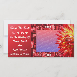 Save The Date Red Dahlia Floral Wedding Enregistrer La Date Phot