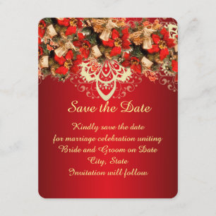 Save The Date Red Elegant Christmas Wives Enregistrer la date