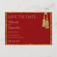 Red et Gold Tassel Mariage indien Enregistrer la d