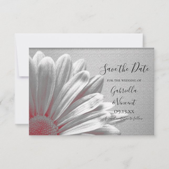 Save The Date Red Floral souligne mariage Enregistrer la date (Devant)