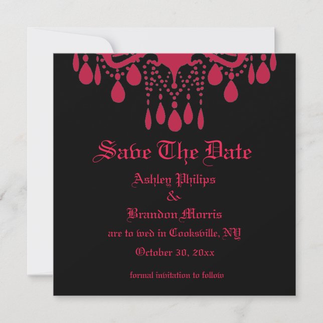 Save The Date Red Gothic Enregistrer la date (Devant)