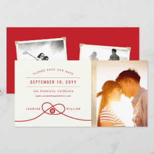 Save The Date Red Knot Double Bonheur Mariage chinois Photo