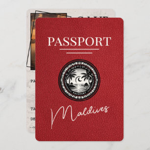 Save The Date Red Maldives Passport Enregistrer La Date