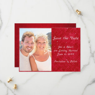 Save The Date Red Photo Cameo Set Enregistrer la date