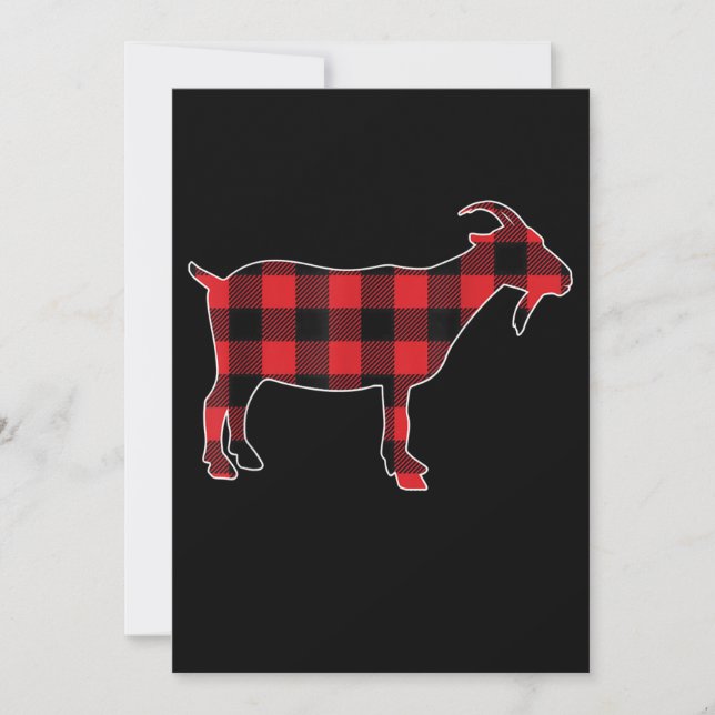 Save The Date Red Plaid Goat Santa Christmas (Devant)