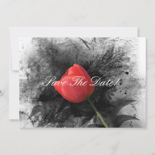 Save The Date Red Tulip Enregistrer La Date (Devant)