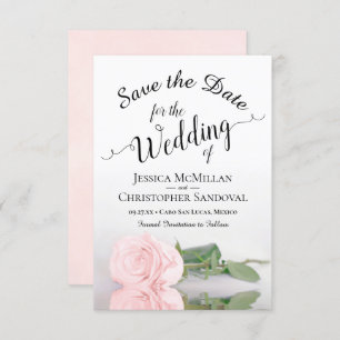 Save The Date Reflet rose rose vierge Mariage romantique
