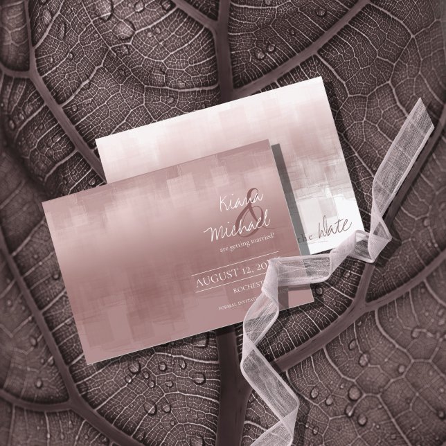 Save The Date Réflexions aquarelle Mariage cannelle Rose ID774 (Créateur téléchargé)