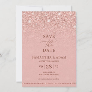Save The Date Remarquable glam rose or parties scintillant ombre