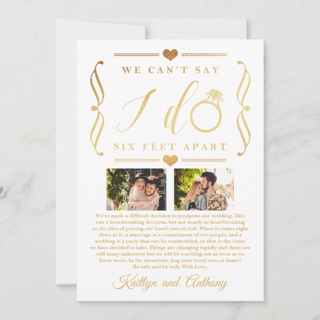 Save The Date Remise du Mariage de Six Pieds Horaire Changement  (Devant)