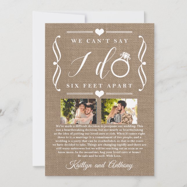 Save The Date Remise du Mariage de Six Pieds Horaire Changement  (Devant)