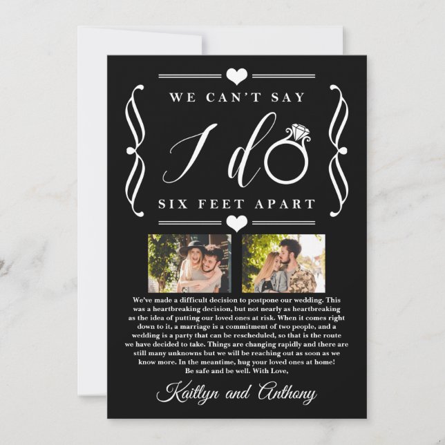 Save The Date Remise du Mariage de Six Pieds Horaire Changement  (Devant)