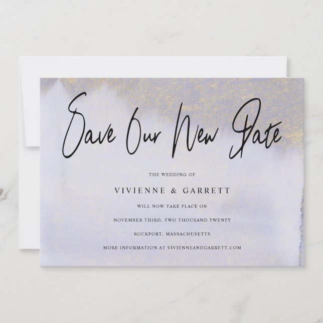 Save The Date Remise mariage Économisez Notre Nouvelle Date Phot (Devant)