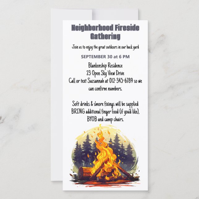 Save The Date Rencontre de quartier au coin du feu - Téléchargem (Devant)