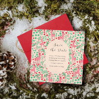 Renne vintage fantaisiste rose, motif de Noël