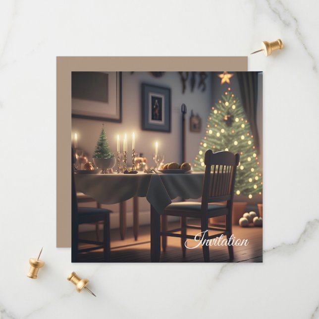 Save The Date repas de noël (Devant/Arrière en situation)