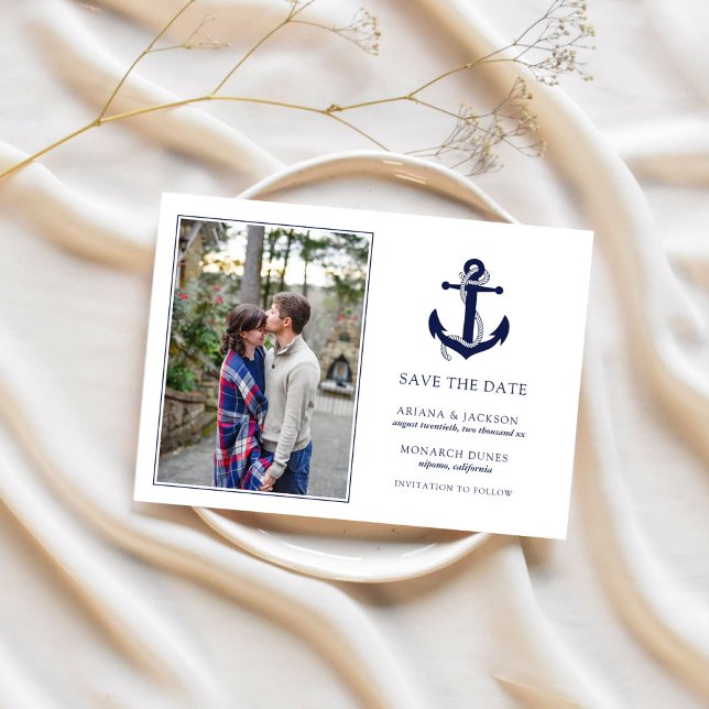 Save The Date Réponse de mariage à l'ancre nautique (Créateur téléchargé)