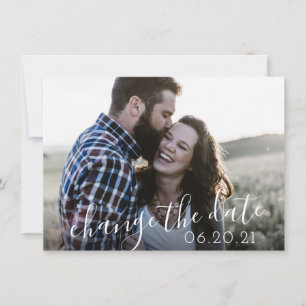 Save The Date Report de mariage de photo de script moderne