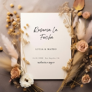 Save The Date Reserva La Fecha Calligraphie espagnol Mariage