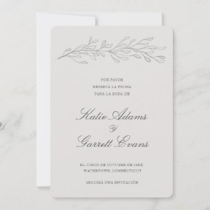 Save The Date Reserva la Fecha Elegant Simple Grey Espagnol