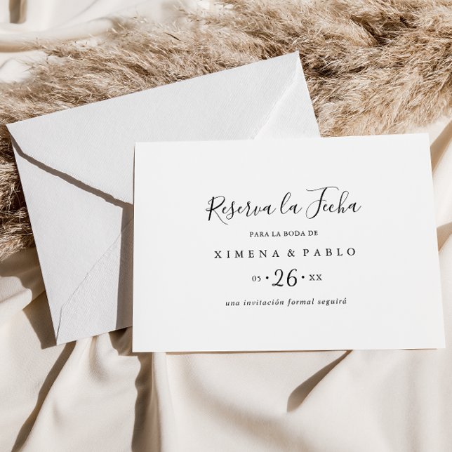 Save The Date Réserva La Fecha Horizontal Minimalista (Créateur téléchargé)