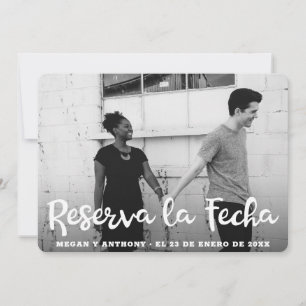 Save The Date Reserva la Fecha Texte blanc superposé Photo Espag