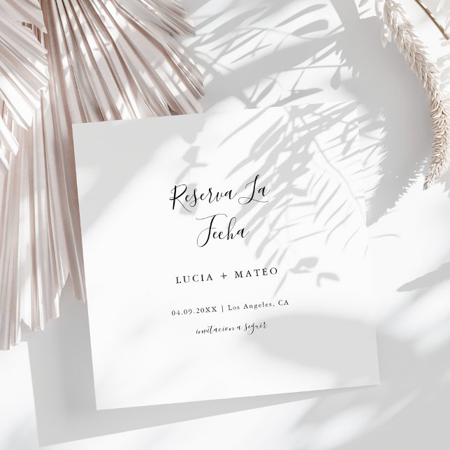 Save The Date Réservation simple et moderne La Fecha | Espagnol  (Créateur téléchargé)