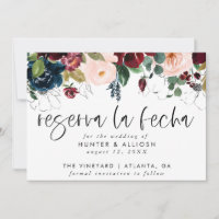 Réserve La Fecha Moderne FloralInvitation Sauvez L