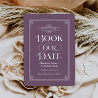 Réserver notre date Purple Vintage Mariage de couv