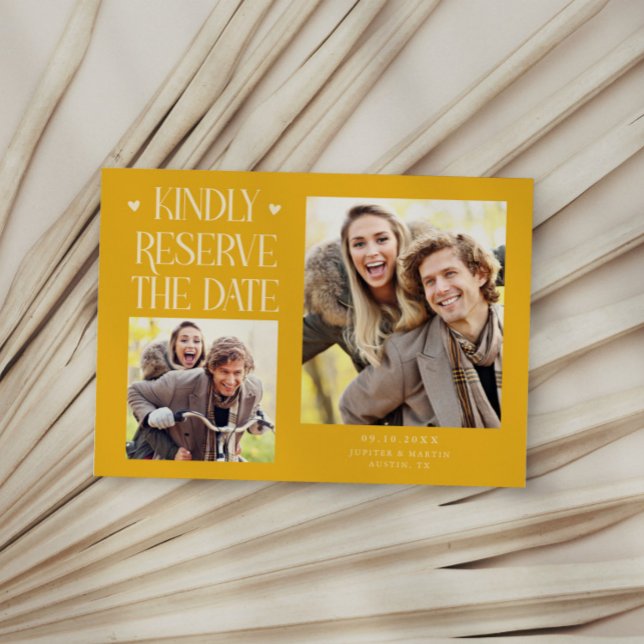 Save The Date Réservez 2-Photo Jaune Mariage (Créateur téléchargé)