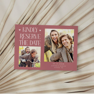 Save The Date Réservez 2-Photo Rose Mariage