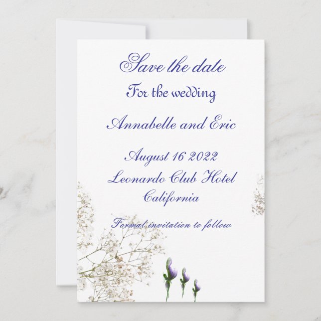 Save The Date Réservez la date  (Devant)