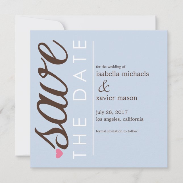 Save The Date Réservez la date | Bleu Enregistrer La Date Annonc (Devant)