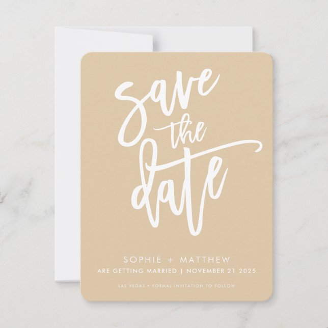Save The Date RÉSERVEZ LA DATE écriture calligraphique moderne s (Devant)