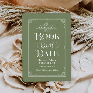 Save The Date Réservez notre date Green Vintage Livre couverture