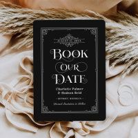 Réservez notre date Vintage noir Mariage de couver