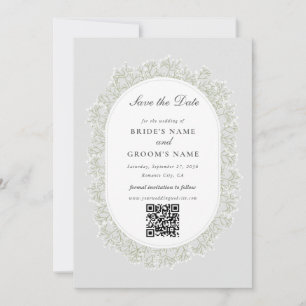 Save The Date Respiration de Bébé Monogramme Gypsophile Fleurs d