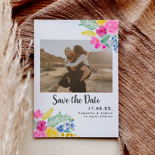 Save The Date Ressort floral gras 2 photos enregistrer la date