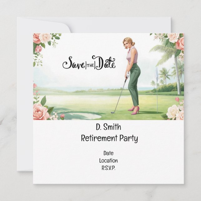 Save The Date Retraite de golf pour golfeuse (Devant)