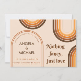 Save The Date Rétro Années 70 Arches Marron Minimaliste Bohème A