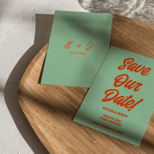 Save The Date Retro Bright Funky Bold Moderne Mariage unique