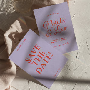 Save The Date Retro Coloré brillant Funky Gras Mariage moderne