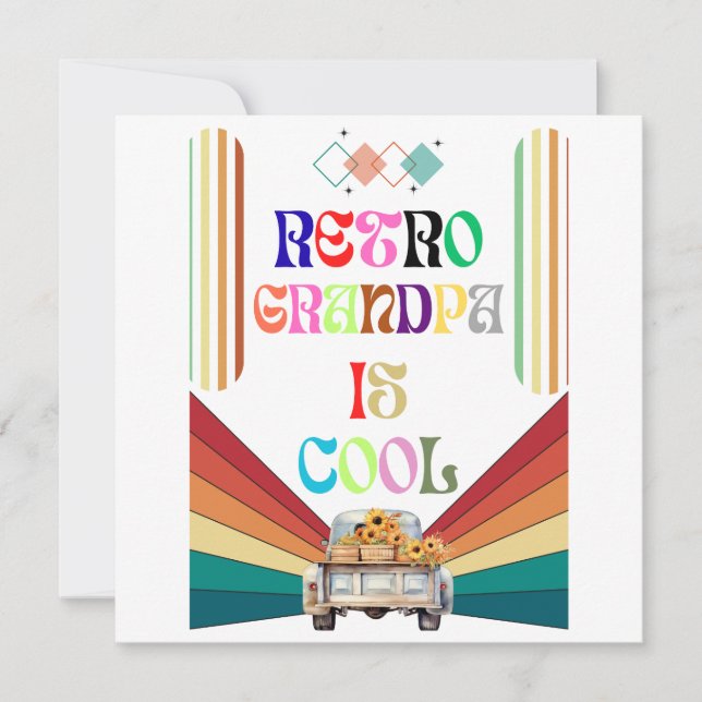 Save The Date Retro Grand-père est Cool (Devant)