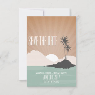 Save The Date Retro Inspiré Island Beach Mariage Enregistrer La