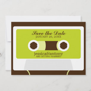 Save The Date Rétro Mariage Mixtape Enregistrer la date